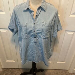 Chaps size L Light Blue Denim Shirt